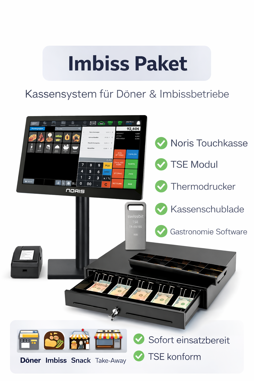 Imbiss Paket - Komplett Kassensystem
