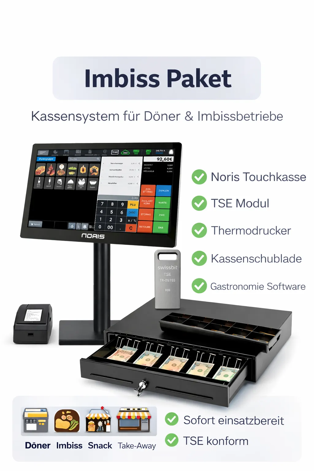 Imbiss Paket - Komplett Kassensystem